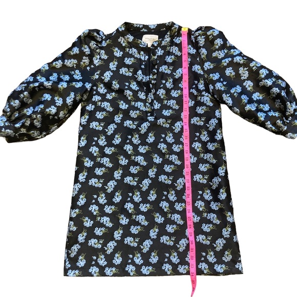 Pomander Place Black & Blue Embroidered Floral Samantha Mini Dress, Sz M - Picture 10 of 14